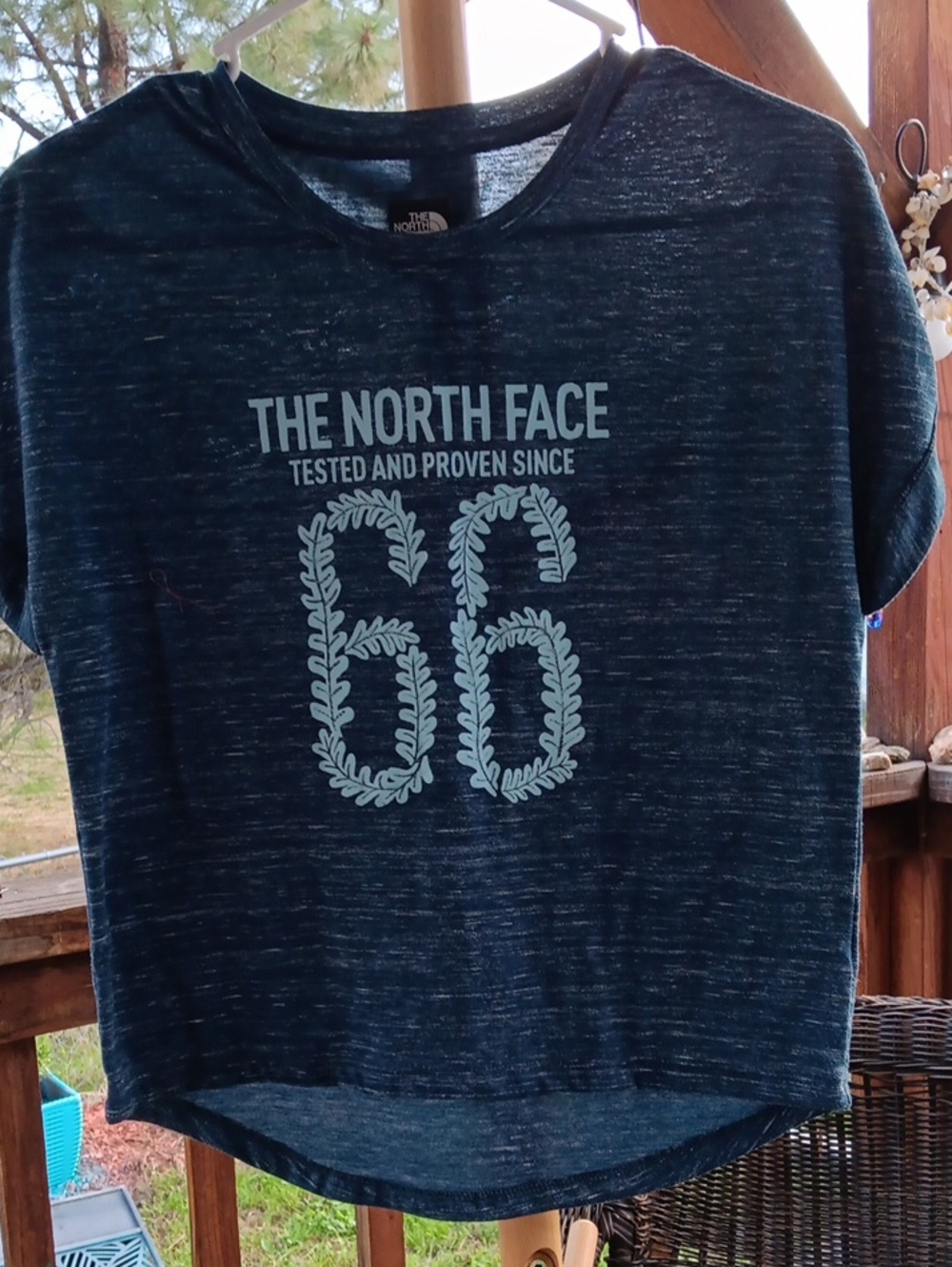 The North Face  Navy Tee with Light Blue '66' Graphic